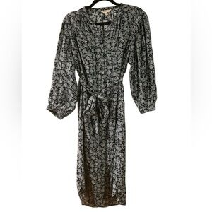 Rebecca Taylor Silk Floral Front Button Tie Dress | Size 4